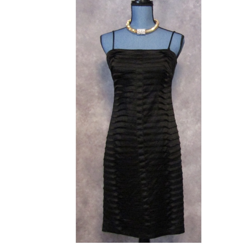 Calvin Klein Black Satin Bandage Style Dress Size